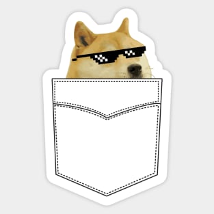 Pocket Doge with Sunglasses Sticker